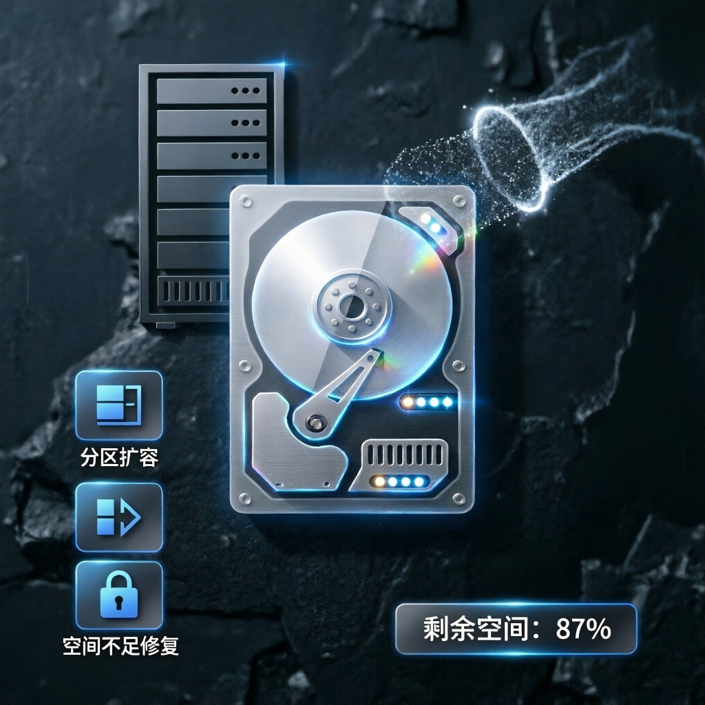 专业磁盘扩容与分区挂载服务 | 解决磁盘空间不足 | 本地数据无缝迁移 | 支持Windows/Linux服务器
