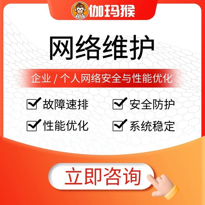 伽玛猴 网络维护服务 企业个人网络故障速排 安全防护性能优化系统稳定-伽玛猴